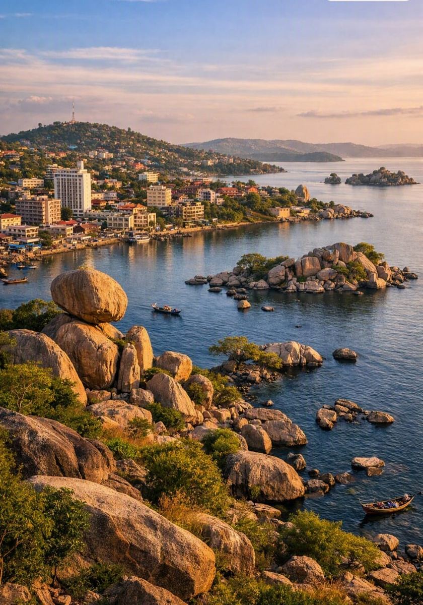 Mwanza city and Lake Victoria skyline